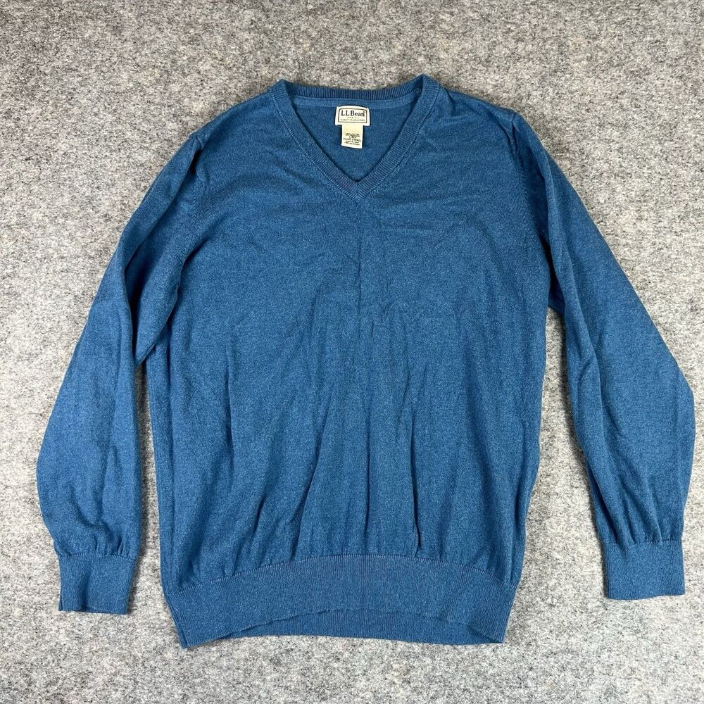 LL Bean Wicked cotton cashmere sweater men's Size L Item  27460LL‎